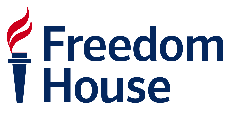 Freedom House logo with its red and blue torch