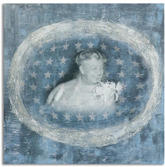 Historic American Pop painting featuring Eleanor Roosevelt